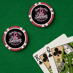Lot De Jeton De Poker Ruban Rose Foi et Sensibilisation au Cancer du Sei