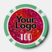 Lot De Jeton De Poker Ruby Red Parties scintillant Enseignants Apple Ent (Verso)