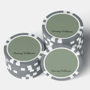 Lot De Jeton De Poker Sage Vert minimaliste Professionnel Simple