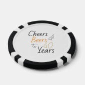 Lot De Jeton De Poker Salutations et bières 40e anniversaire Minimal (Simple)