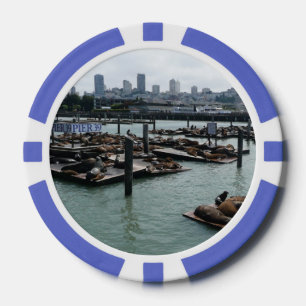 Lot De Jeton De Poker San Francisco et Otaries de Pier 39 Ciel de la vil