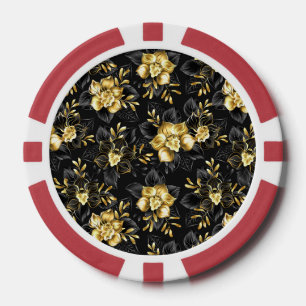 Lot De Jeton De Poker Sans couture avec orchidées de bijoux