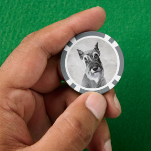 Lot De Jeton De Poker Schnauzer (géant) - Joli art original pour chien