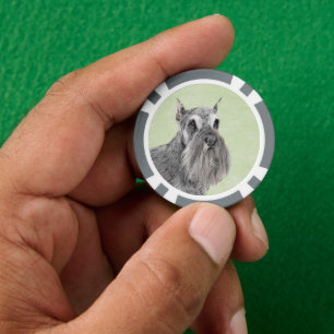Lot De Jeton De Poker Schnauzer (Giant, Standard) Peinture - Chien Art