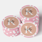 Lot De Jeton De Poker Script de monogramme rose vierge moderne (Empiler)