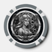 Lot De Jeton De Poker Script moderne Blue Gold Maiden Sign Custom Virgo (Verso)