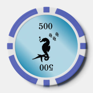 Lot De Jeton De Poker Sea Horse Blue