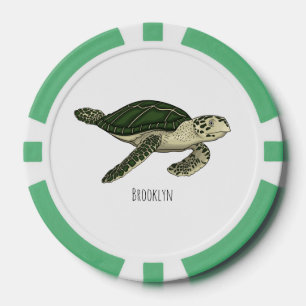 Lot De Jeton De Poker Sea turtle cartoon