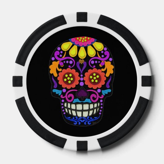 Lot De Jeton De Poker Sens Look Sugar Skull belle (Recto)