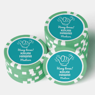 Lot De Jeton De Poker Shaka de nom, emplacement et couleur personnalisés