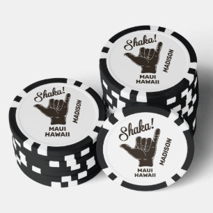 Lot De Jeton De Poker Shaka du nom et de l'emplacement personnalisés