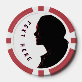 Lot De Jeton De Poker Shillouette de puces de poker fille avec texte per
