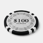 Lot De Jeton De Poker Silver gray damask (Simple)