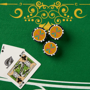 Lot De Jeton De Poker Simple Abstrait Papillon Motif Messy Vol