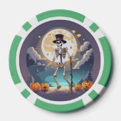 Lot De Jeton De Poker Skeleton Dansant Sous La Lune Halloween (Verso)