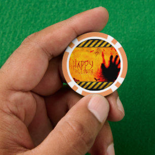 Lot De Jeton De Poker SlipperyJoe's chilling Halloween scène chauves noi
