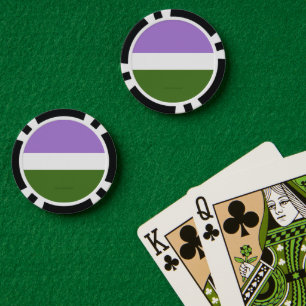 Lot De Jeton De Poker SlipperyJoe's Genderqueer Pride Couleurs du drapea