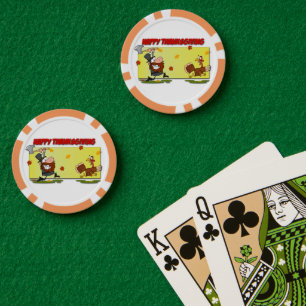 Lot De Jeton De Poker SlipperyJoe's humoristique Thanksgiving thème drôl
