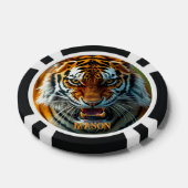 Lot De Jeton De Poker Snarling Tiger en colère Personnaliser le nom (Simple)