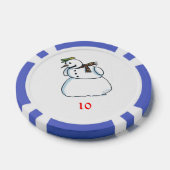 Lot De Jeton De Poker Snowman bleu 10 puce de poker rayé (Simple)