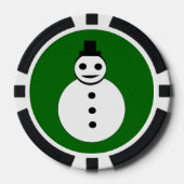 Lot De Jeton De Poker Snowman de Noël souriant (Recto)