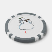 Lot De Jeton De Poker Snowman gris 1 puce de poker rayé (Simple)