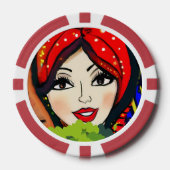 Lot De Jeton De Poker Soirée de jeu Lady Luck (Recto)