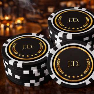 Lot De Jeton De Poker Soirée de Poker sur le thème du Casino Noir et Or