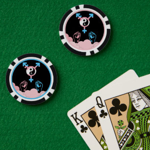 Lot De Jeton De Poker Soleil et Lune de Pouvoir et d'Équilibre Symbole T