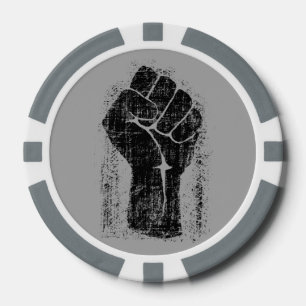 Lot De Jeton De Poker Solidarité Poing Grunge Style Distressed