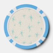 Lot De Jeton De Poker Space Age Turquoise Starburst Poker Chip (Verso)