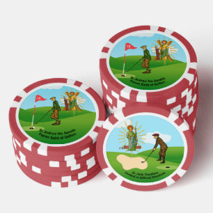 Lot De Jeton De Poker SS. André et Jude avec 2 golfeurs masculins