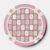 Lot De Jeton De Poker Starbursts Rose Retro Chips de Poker (Verso)