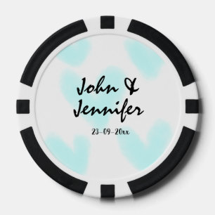 Lot De Jeton De Poker style de texte minimal simple blanc mariage cœur b