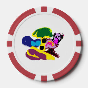 Lot De Jeton De Poker Style d'été amusant flamant rose