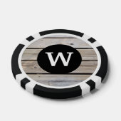 Lot De Jeton De Poker Style Monogramme Rustique Look bois (Simple)