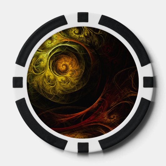 Lot De Jeton De Poker Sunrise Floral Red Abstrait Art (Recto)