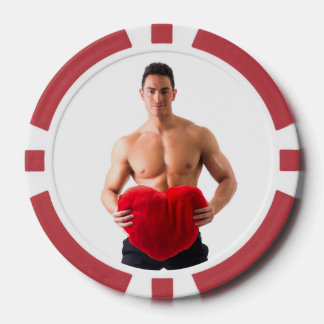Lot De Jeton De Poker T-shirt homme torse nu sexy muscle poitrine tient