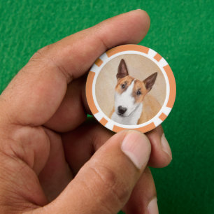 Lot De Jeton De Poker Tabouret miniature Terrier Peinture - Art Chien or