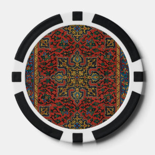 Lot De Jeton De Poker Tapis persan rouge bleu classique