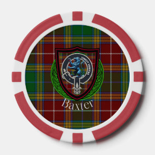 Lot De Jeton De Poker Tartan et blason du clan écossais Baxter