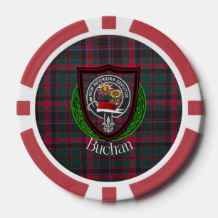 Lot De Jeton De Poker Tartan et blason du clan écossais Buchan