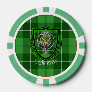 Lot De Jeton De Poker Tartan et blason du clan écossais Galloway