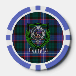 Lot De Jeton De Poker Tartan et blason du clan écossais Guthrie
