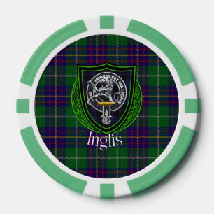 Lot De Jeton De Poker Tartan et blason du clan écossais Inglis