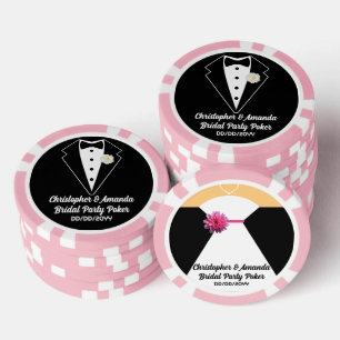Lot De Jeton De Poker Tenue de soirée noire de poker pour la mariée et s