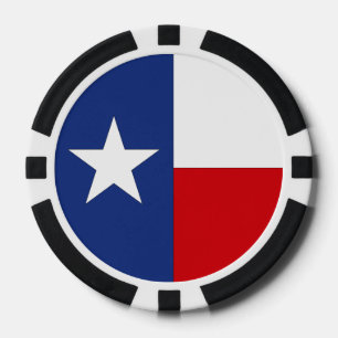 Lot De Jeton De Poker Texas Lone Star State Red Blue Avec Drapeau Chips 
