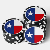 Lot De Jeton De Poker Texas Lone Star State Red Blue Avec Drapeau Chips  (Empiler)