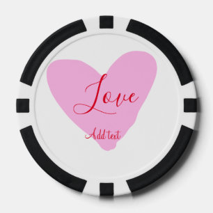 Lot De Jeton De Poker texte de la Saint-Valentin amour cœur rose rouge n
