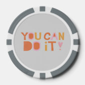 Lot De Jeton De Poker Texte encourageant sur le gris (Recto)